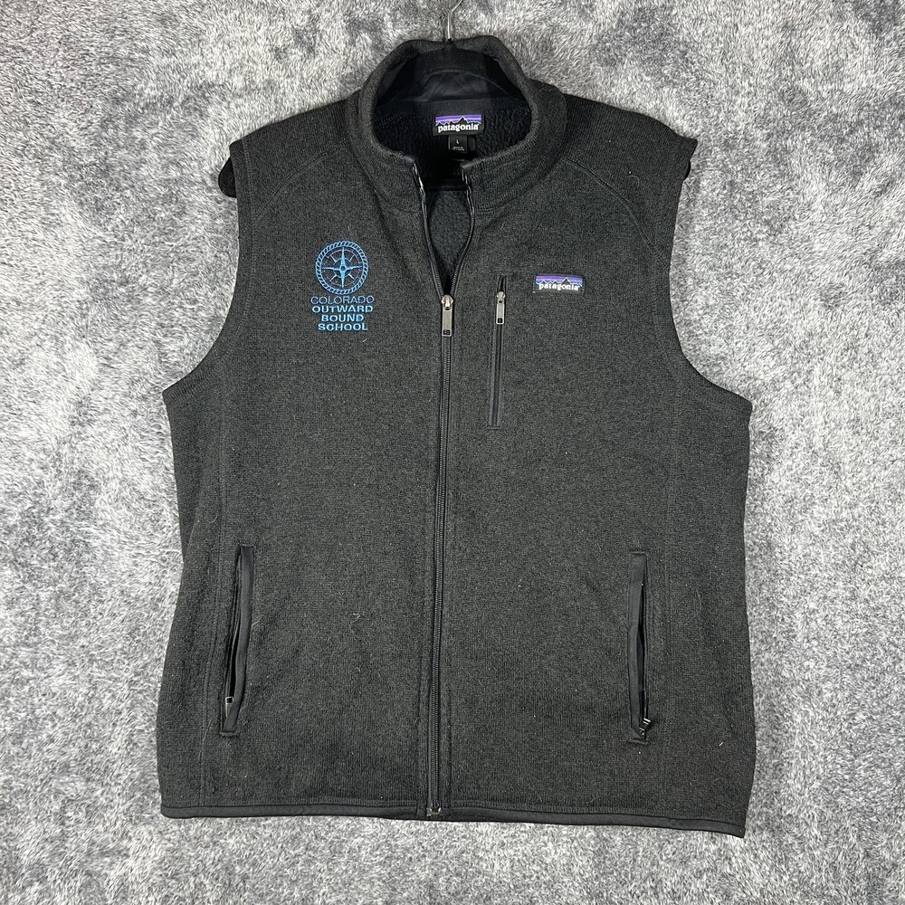 Patagonia Vest Mens Large Gray Better Sweater Fleece Full Zip Colorado Logo